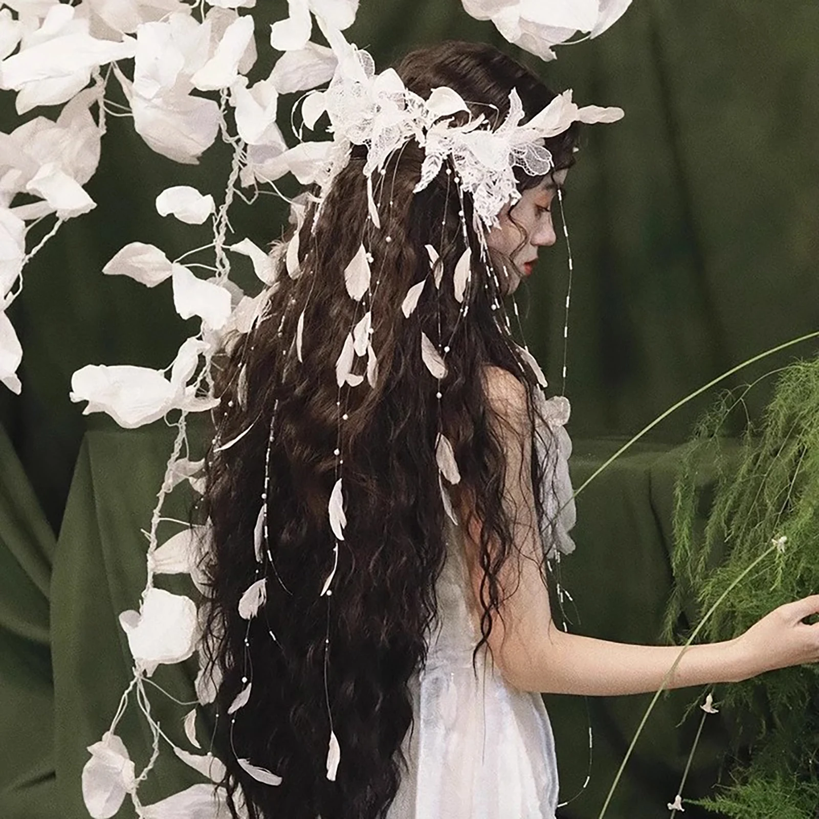 

1 пара романтичных заколок для волос для невесты, Шпилька для волос с кисточкой, Свадебные Заколки для невесты, сказочные украшения для волос, головной убор