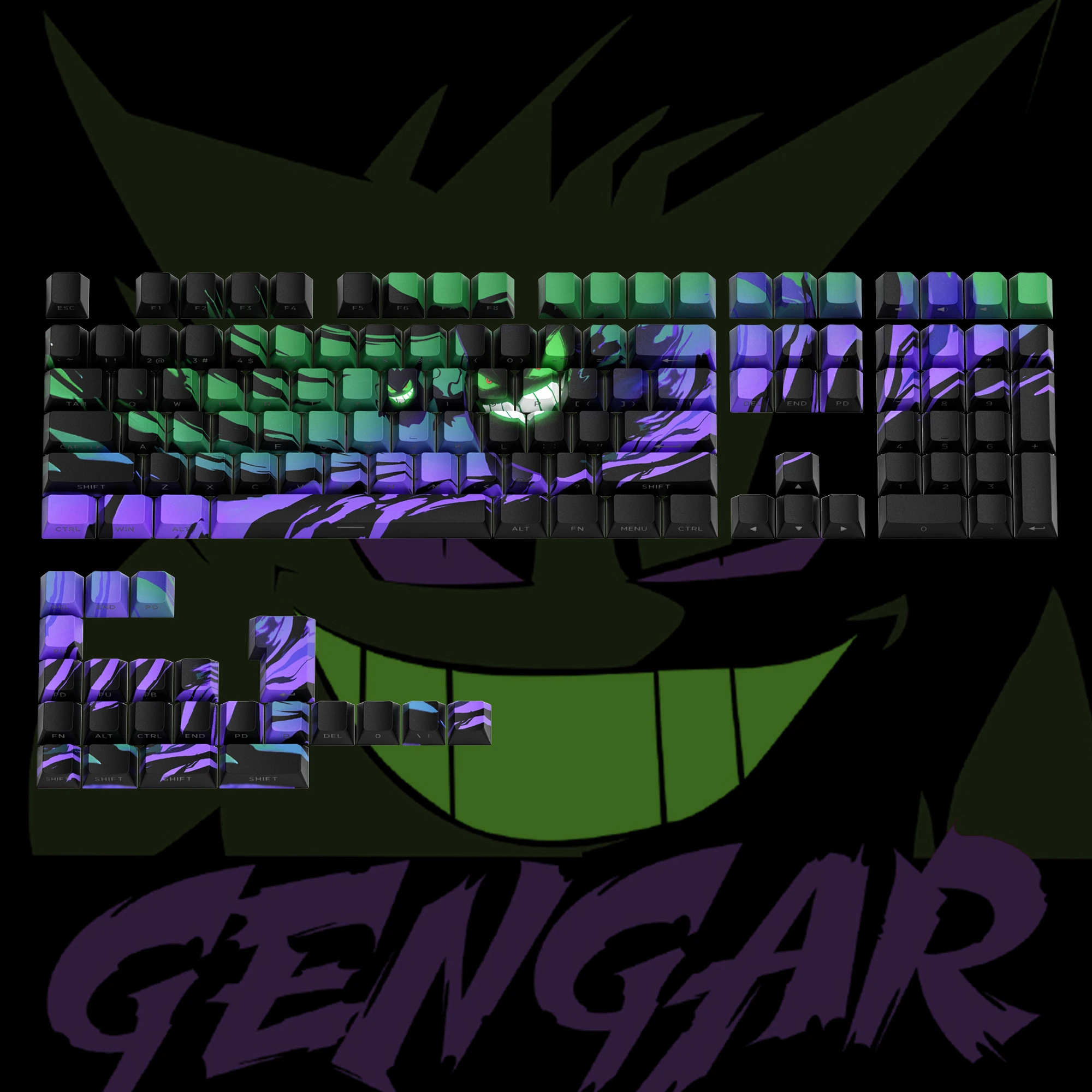 XVX Cool Gengar Japanese Anime Keycaps Shine Through Keycap