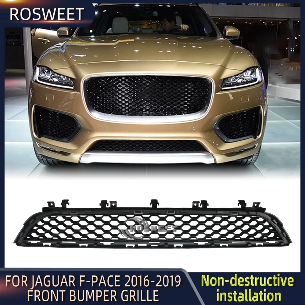 

For Jaguar F-PACE 2016 2017 2018 2019 3.0 SC Car Front Bumper Grille Center Lower Mesh Grill T4A6255 Auto Exterior Accessories