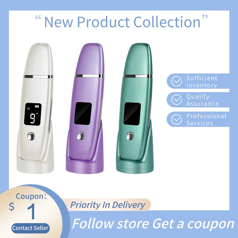 Ultrasonic Vibration Blackhead Remover Deep Cleansing Face Skin Scrubber Pore Cleaner Lifting Facial Machine