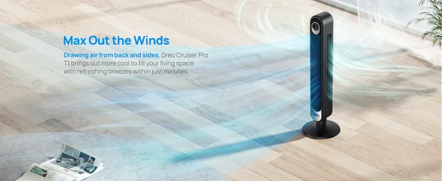 Dreo Tower Fan 42 Inch, Cruiser Pro T1 Quiet Oscillating Bladeless Fan with  Remote, 6 Speeds, 4 Modes - AliExpress