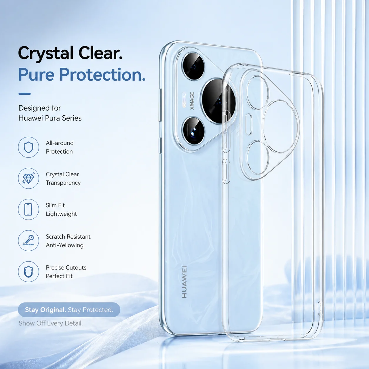 Military Grade Shockproof Ultra Thin Silicone Case - Clear Cover
