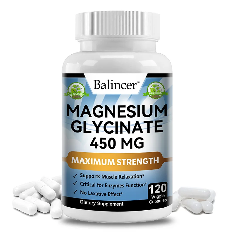 Premium Magnesium Glycinate Supplement 450mg for Health