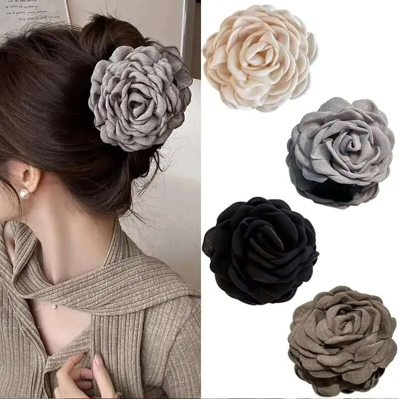 9 cm Große Blume Haarspangen Französisch Krabben Klaue Für Frauen Haar Zubehör Koreanische Hinterkopf Shark Clip Mädchen Geschenke