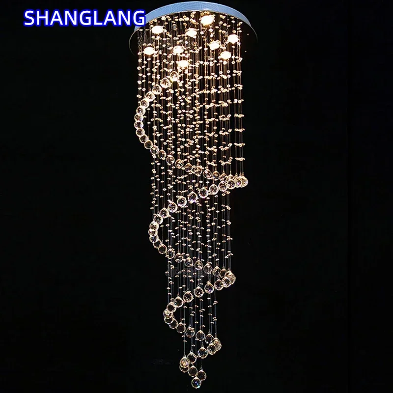 Modern Led Chandeliers Light Fixture For Staircase Stair Lights Luxury Hotel Villa Vanity Bedroom Hanging Lamp 4