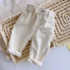 Baby Solid Color Jeans 0-3 Years Old Baby Spring Dress Girls Korean High Waist Casual Pants Boys Pants 5