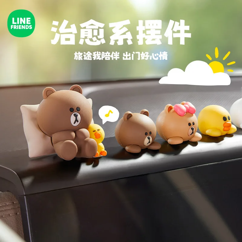 Adorable Cartoon Bear and Duck Car Dashboard Decor - Self-Adhesive Ornament