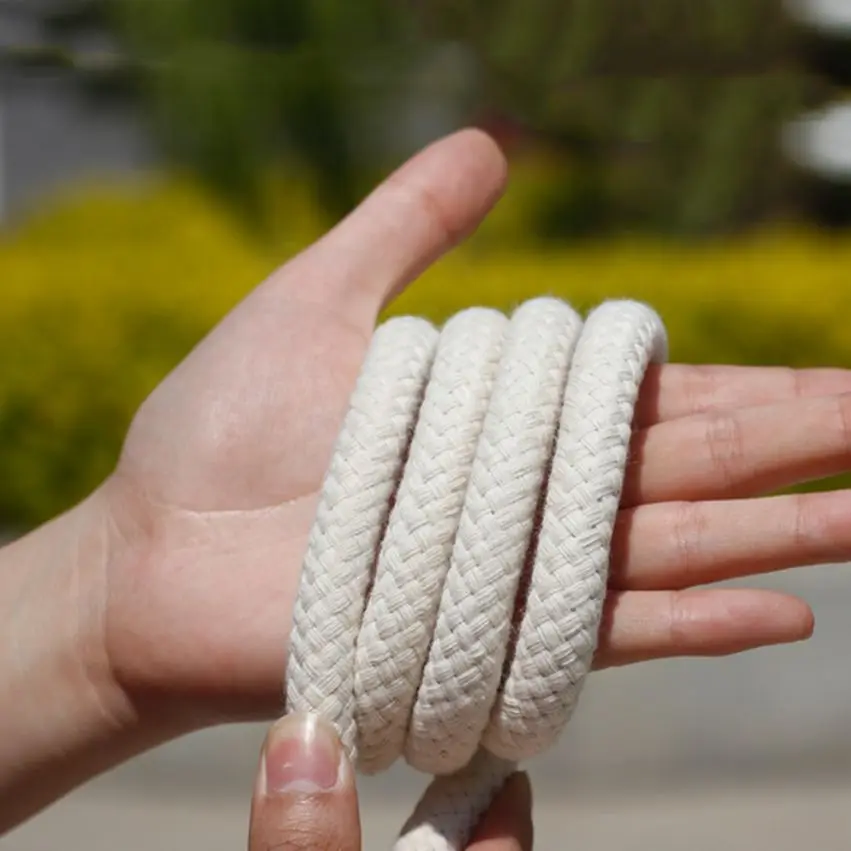 1.5-20mm Natural Hand Woven Corespun Cotton Rope Tapestry Decoration Flagpole Tent Pull Rope DIY Textile Craft Woven String