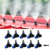 10 Sets Adjustable Copper Misting Nozzle Universal Spray Sprinkler With 8mm Tee Connector for Watering Irrigation Cooling 1