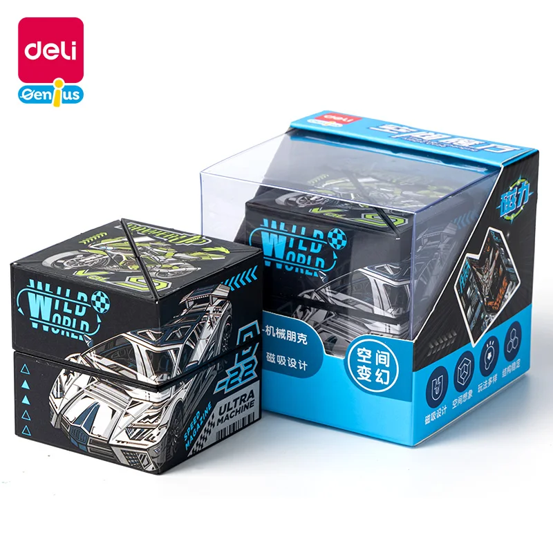 Deli YP140-5 Geometric space Magic Cube students fashion cartoon Magic Cube Children's educational toys 96pcs per carton set