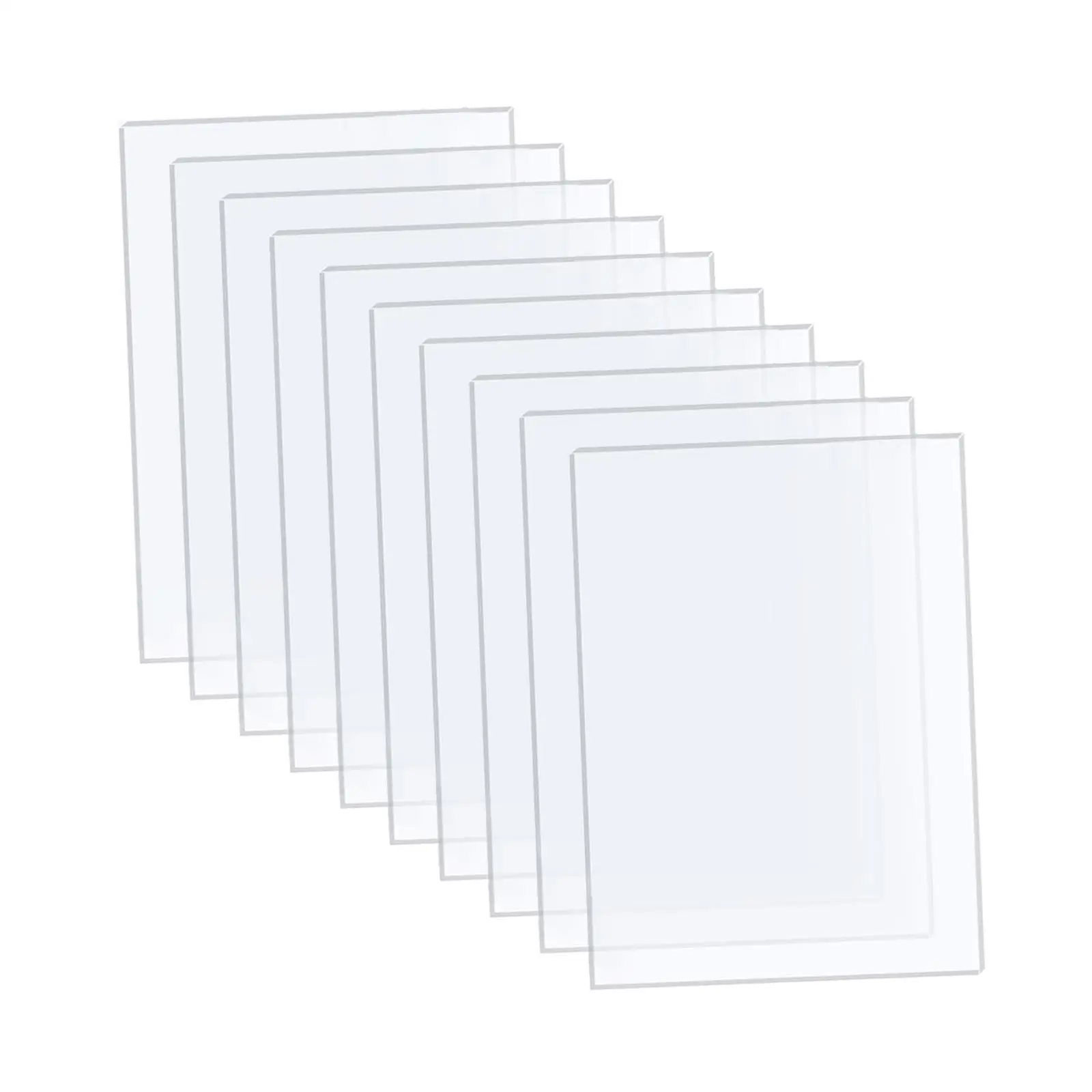 10Pcs Clear Acrylic Sheets Plexiglass Sheets Multifunctional Crafting Supplies 2mm Thick Acrylic Boards for Display Projects