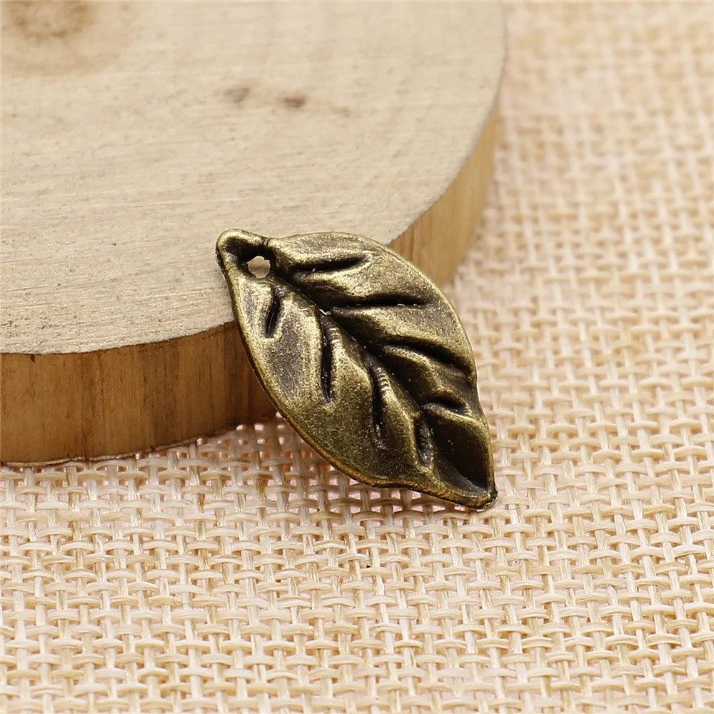 WYSIWYG 5pcs 25x14mm 빈티지 잎 펜 던 트 쥬얼리에 대 한 매력 골동품 청동 색 잎 펜 던 트 매력 리프 만들기