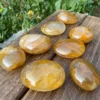 Natural Golden Quartz Heart Pocket  Yellow Hematoma Palm  Premium Yellow Blood Cells For  Rolling Home Decor Beautiful Gift 1