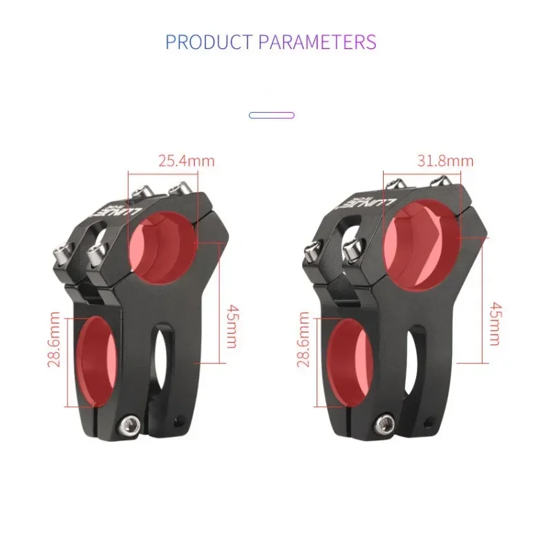 Bicycle Handlebar Stem MTB Power Short 45mm Mountain Bike Bridge 25.4/31.8mm Pipe Cycling Stem Riser Table