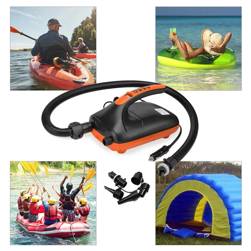 Pompa ad aria elettrica SUP 20PSI 12V DC Pompa ad alta pressione con funzione intelligente a doppio stadio Auto-Off per gonfiare paddle board barca materassino gonfiabile kayak zattere giocattoli