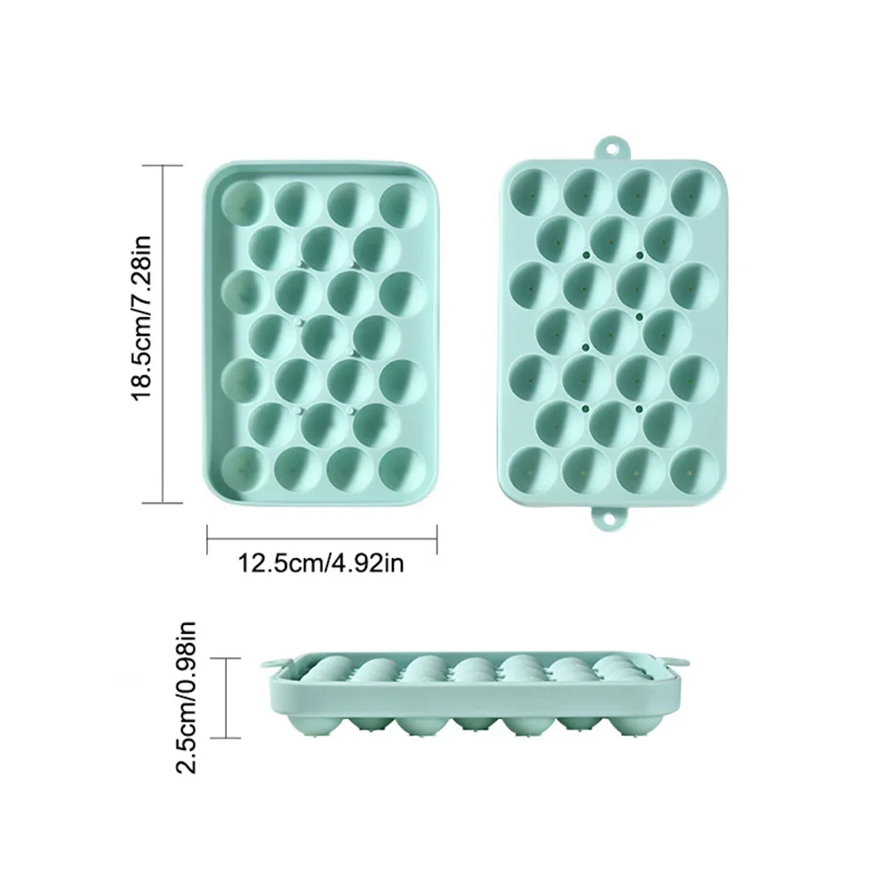 25 Grids Silicone Ice Grid Ball Ice Cube Mold with Cover Storage Box Easy to Demould Bar Home Party Kitchen Tools ice mold