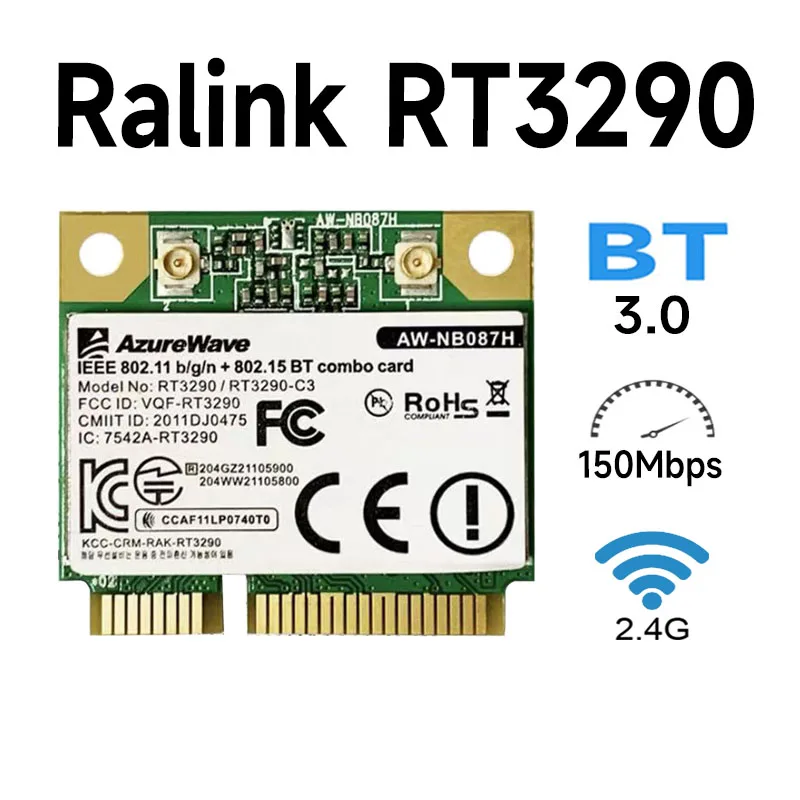 Azurewave aw nb087h ralink rt3290 chipset ieee 802 11 b g n 150mbps