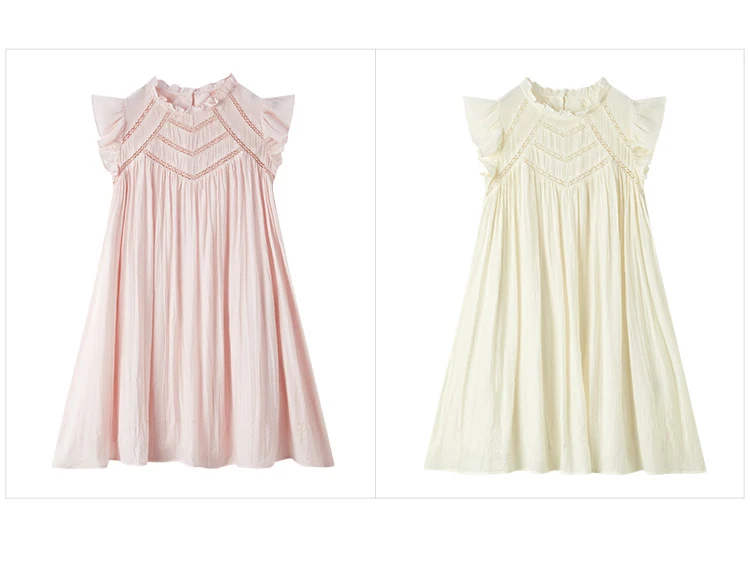 Vestido de mujer con volantes suaves, mangas cortas con vuelo, minifalda texturizada, vestido de verano nuevo con aberturas.