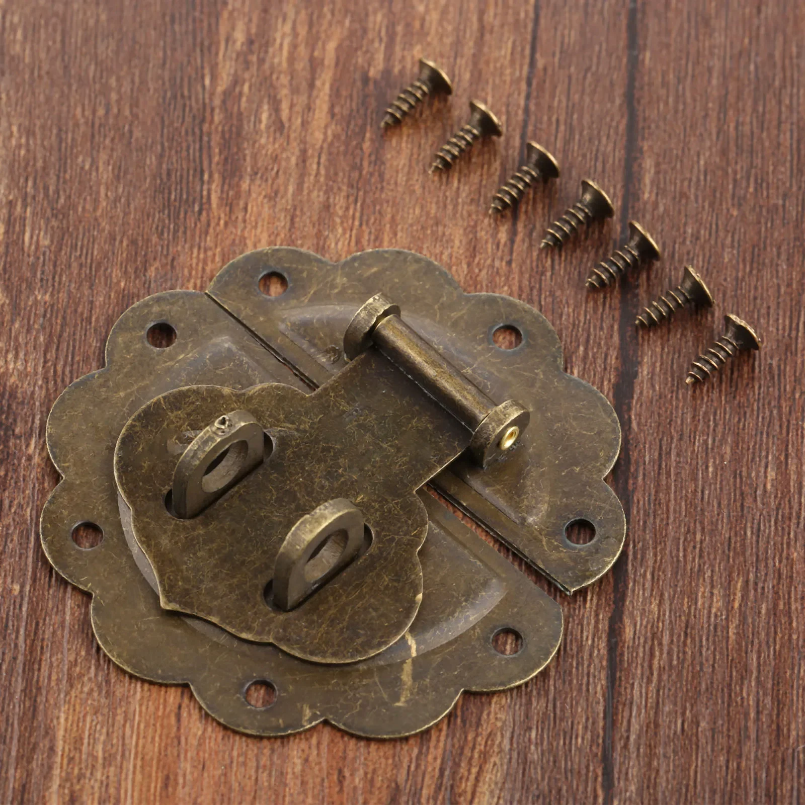 58mm Wood Box Hasp Drawer Latches Lock Catch Antique Bronze for Jewelry Box Suitcase Buckle Clip Clasp Furniture Hardware