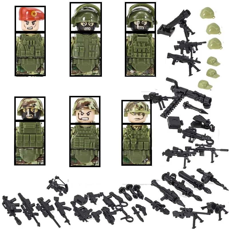 Russo Moderno Speciale Alpha Force Blocchi Originali Mini Giocattolo Swat Accessori Per Armi Militari Figure Compatibili Playmobil City