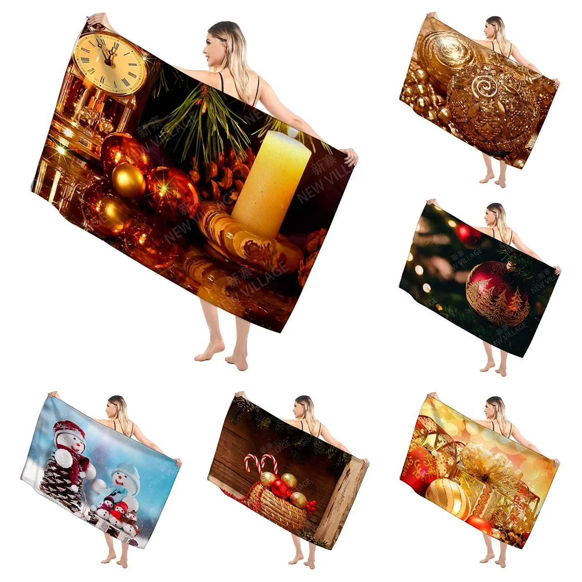 

Home bath around Christmas towels for the body towels bathroom quick drying microfiber beach towel man women large sports towel