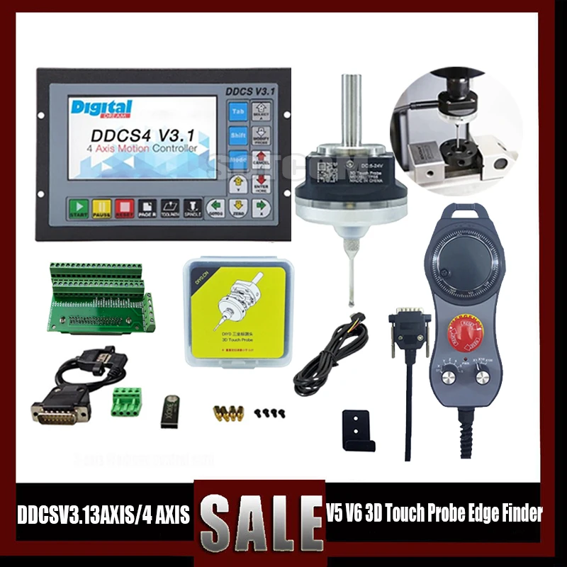 

Cnc Offline Controller Ddcsv3.13/4 Axis Control System With V5 V6 Anti-roll 3d Touch Probe Edge Finder Emergency Stop Handwheel