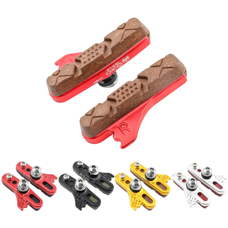 

700C Racing Bike Carbon Wheel Rim C-Brake Pads Alloy Rubber Replaceable Road Folding Bicycle Brake Caliper Shoes