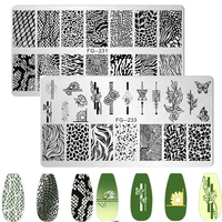 Leaf Snake Design Nail Art Stamping Plates Accessories Stamp Templates Tools Flower Leopard Manicure Nail Gel Polish Stencils 1