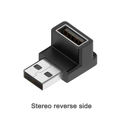 Right Angle USB 3.0 Extension Adapter - 90 Degree USB Male to Female Upward Elbow Connector for Laptops and PCs, 10Gbps Speed (Stereo reverse side)