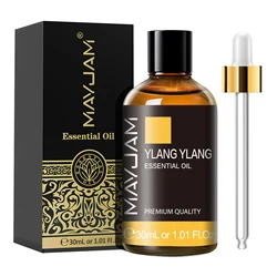 MAYJAM 30ML Essential Oils Collection with Dropper - Oregano, Lemon, Eucalyptus, Spearmint, Neroli, Helichrysum, Turmeric, Anise Star, Tea Tree - 30ml (Ylang Ylang)