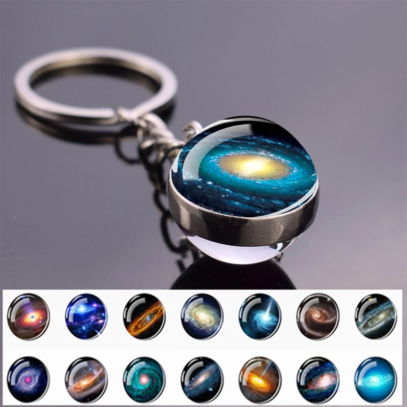 Portachiavi Galaxy Double Sided Glass Ball Starry Sky Portachiavi Il Miglior Regalo Astronomico Per Uomini E Donne Portachiavi
