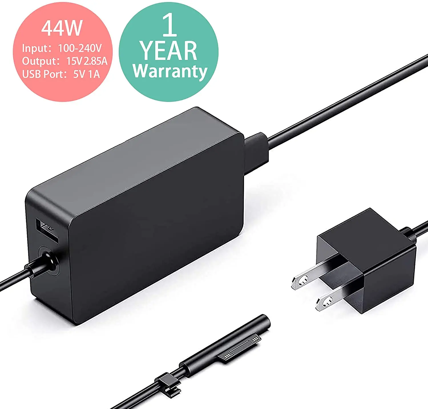 44w carregador para microsoft 1796 1769 1800
