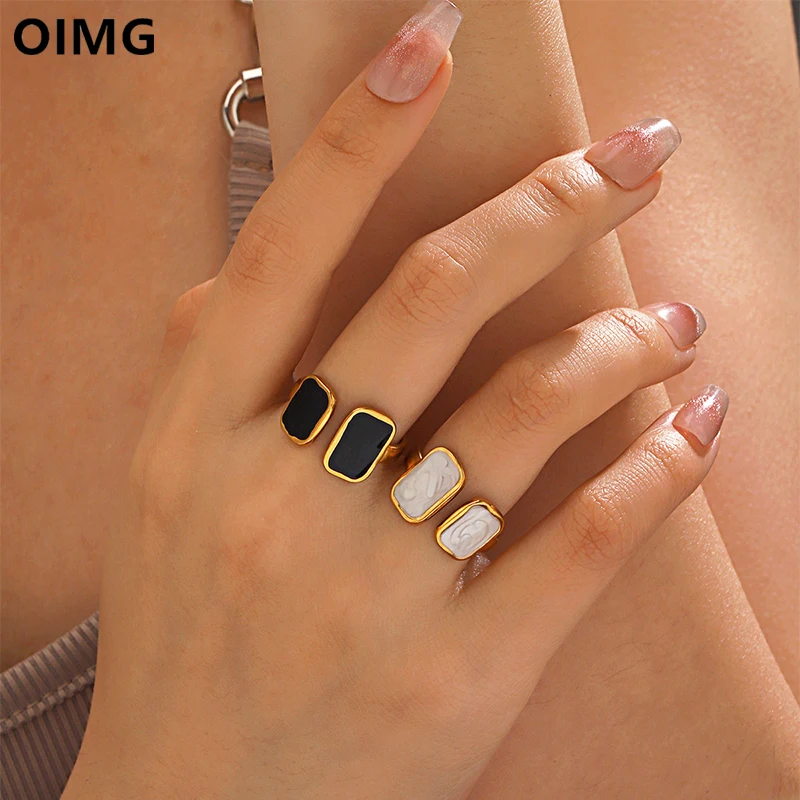 Finger Rings Womens Ring 316L Stainless Steel Gold Plated Open Ring For Women