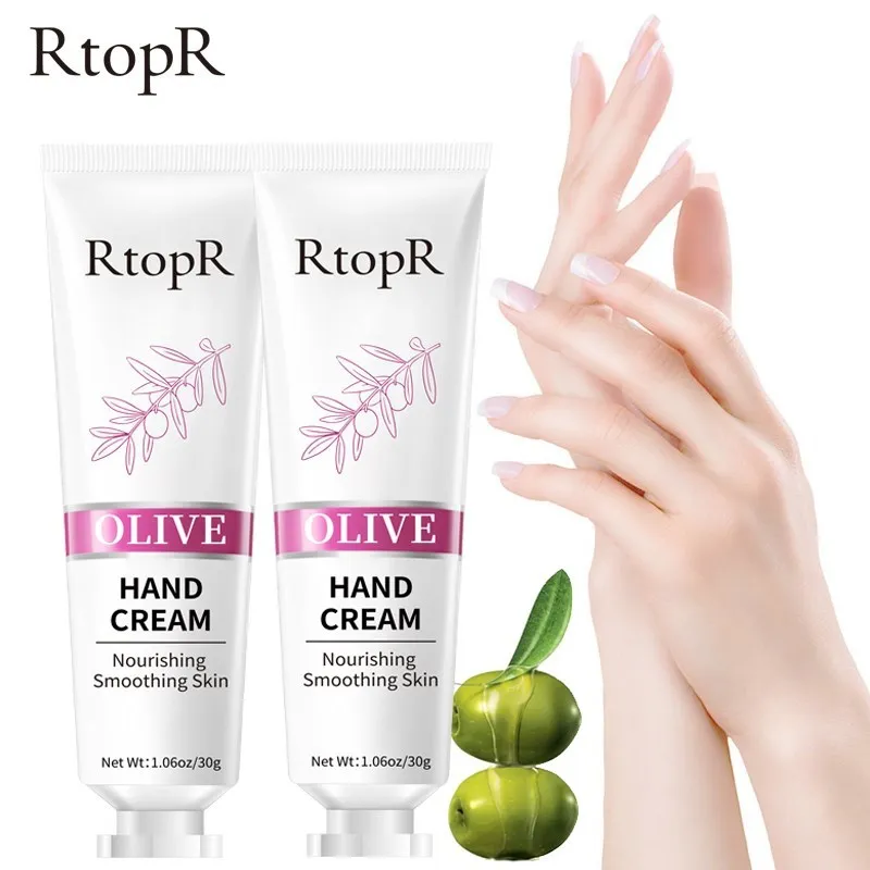 2pcs Olive Oil Serum Repair Hand Cream Lubrication Compact Repair