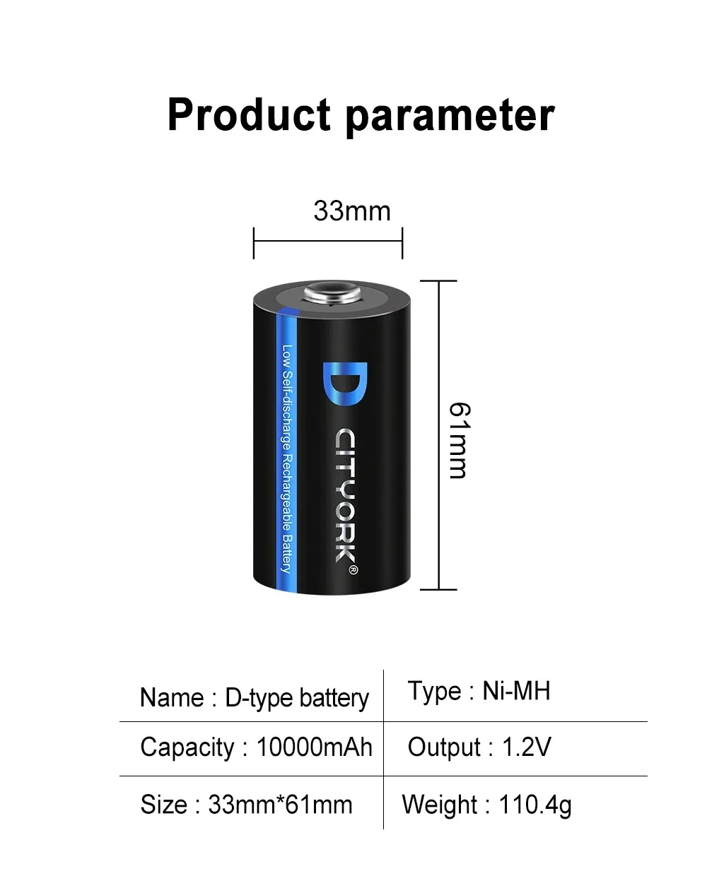 CITYORK 1,2V D Batterie 10000 mAh LR20 R20 NIMH + LCD Smart-Ladegerät für AA AAA C D 9V Batterien – Detail 13