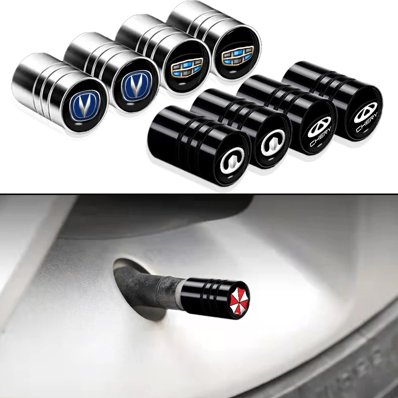 4pcs Black White Logo Tire Valve Stem Cap for BMW Car Model 