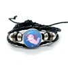 Axolotl  Leather Bracelet Glass Dome Multilayer Braided Bracelets Bangles Handmade Jewelry Gifts 5