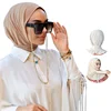 Casquette Hijab Musulmane pour Femme, Sous-Écharpe, Voile en Coton Modal, Turban de Tête Islamique