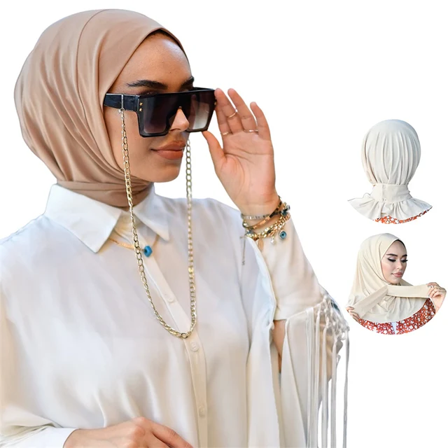 Casquette Hijab Musulmane pour Femme, Sous-Écharpe, Voile en Coton Modal, Turban de Tête Islamique