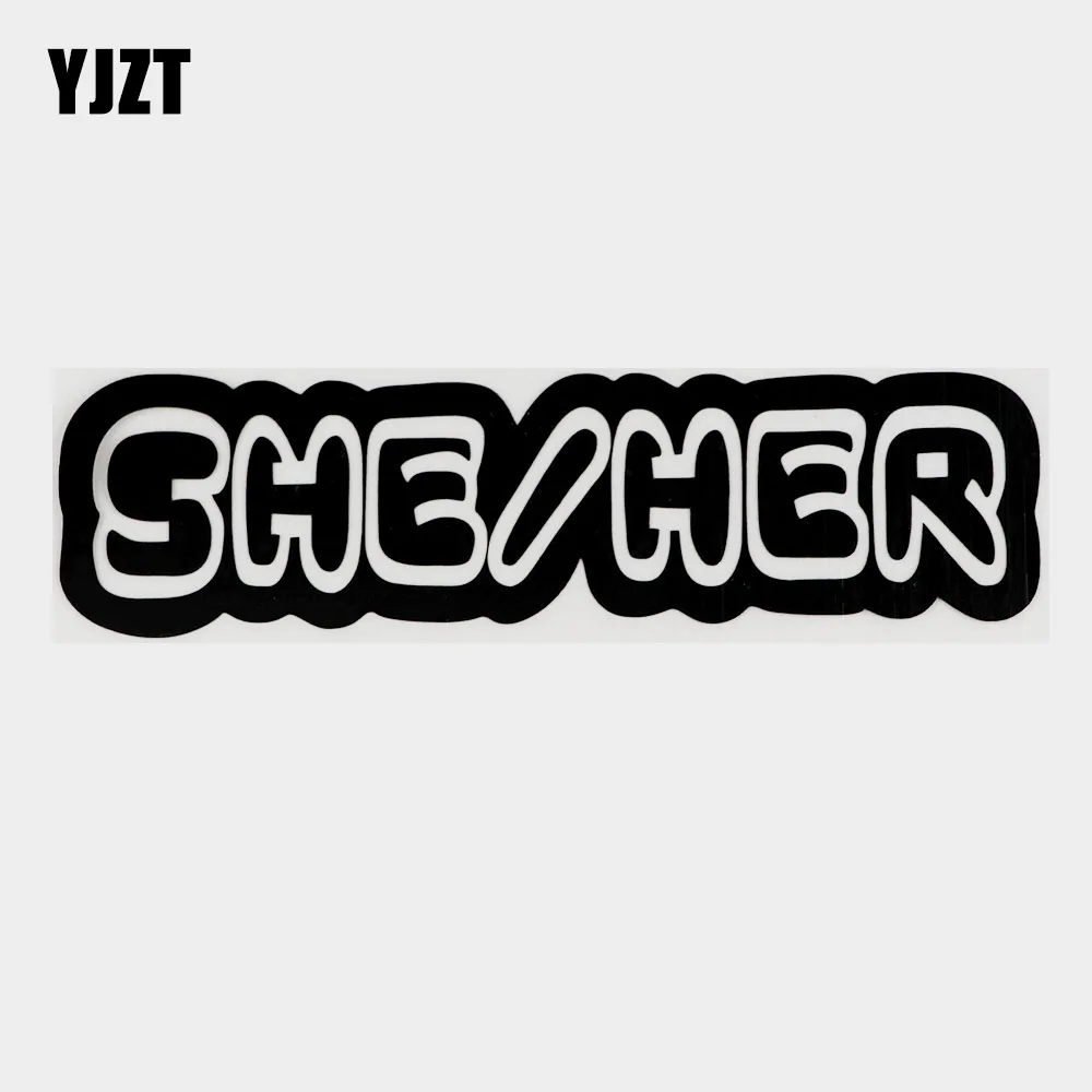 YJZT14CM37CMCreativeDecalSheHerVinylCarWindowStickerBlack