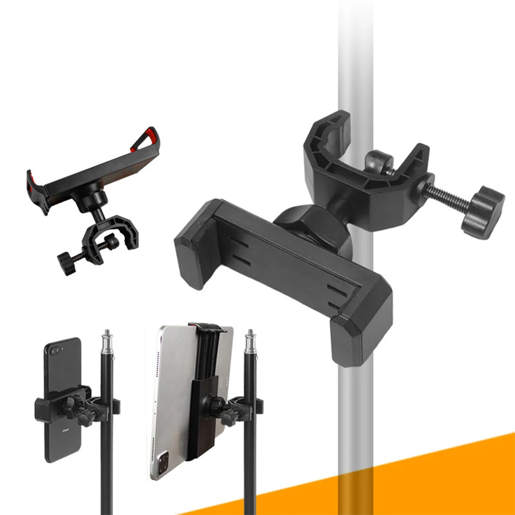 360 Grad drehbarer Stativ-Telefonhalter, Mikrofonständer, Halterung, verstellbar für Handy- und Tablet-Clip – Detail 2