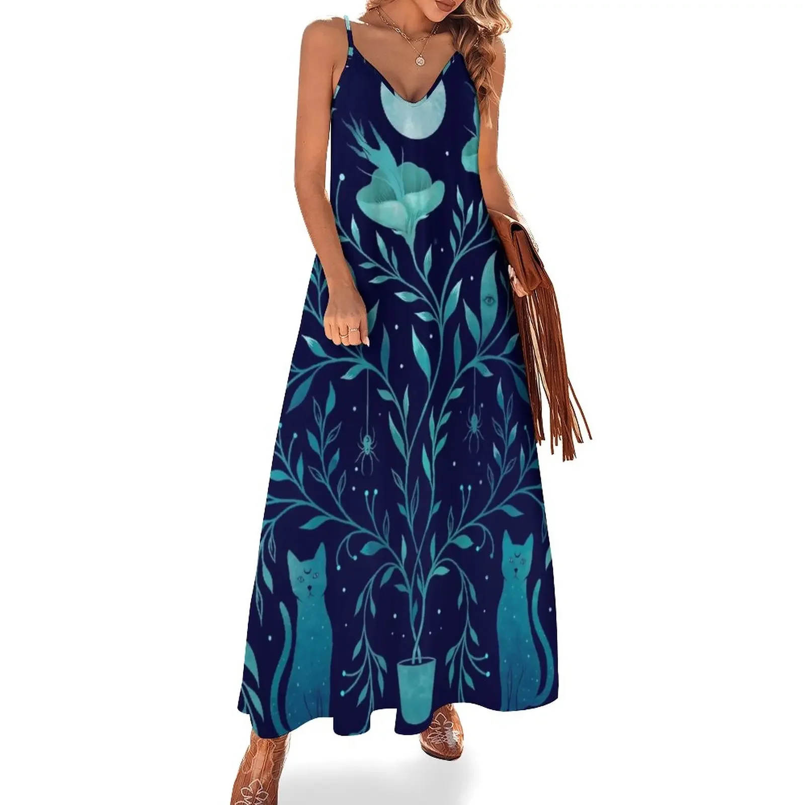 

Mystical Potted Plant Sleeveless Dress women's evening dress 2024 sexy dress summer 2024 women women long dresses