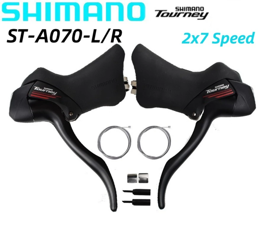 SHIMANO TOURNEY A070 2x 7 скоростной переключатель передач с двойным управлением семейный передний переключатель передач задний переключатель передач для дорожного велосипеда A070 переключатель передач
