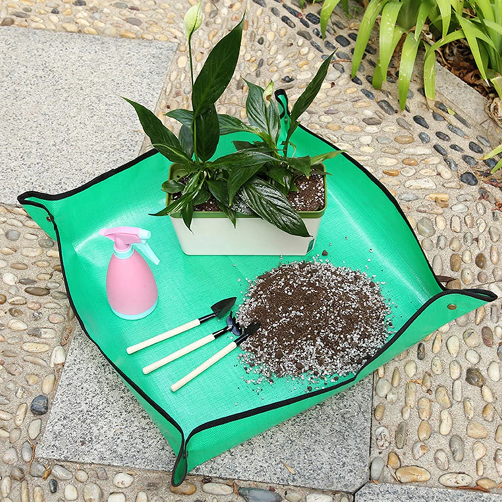Gardening Potting Mats Planting Mat PE Reusable Garden Transplanting Pad Waterproof Plant Repotting Mat Flower Plant Tray Pads