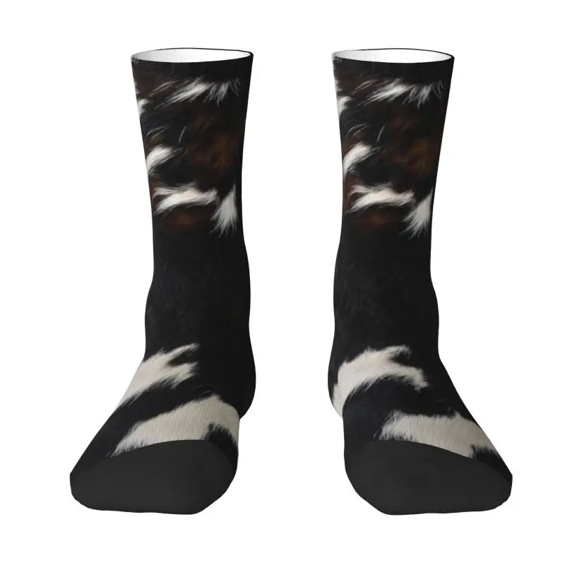 

Cowhide Leather Texture Dress Socks for Men Women Warm Funny Novelty Crew Socks