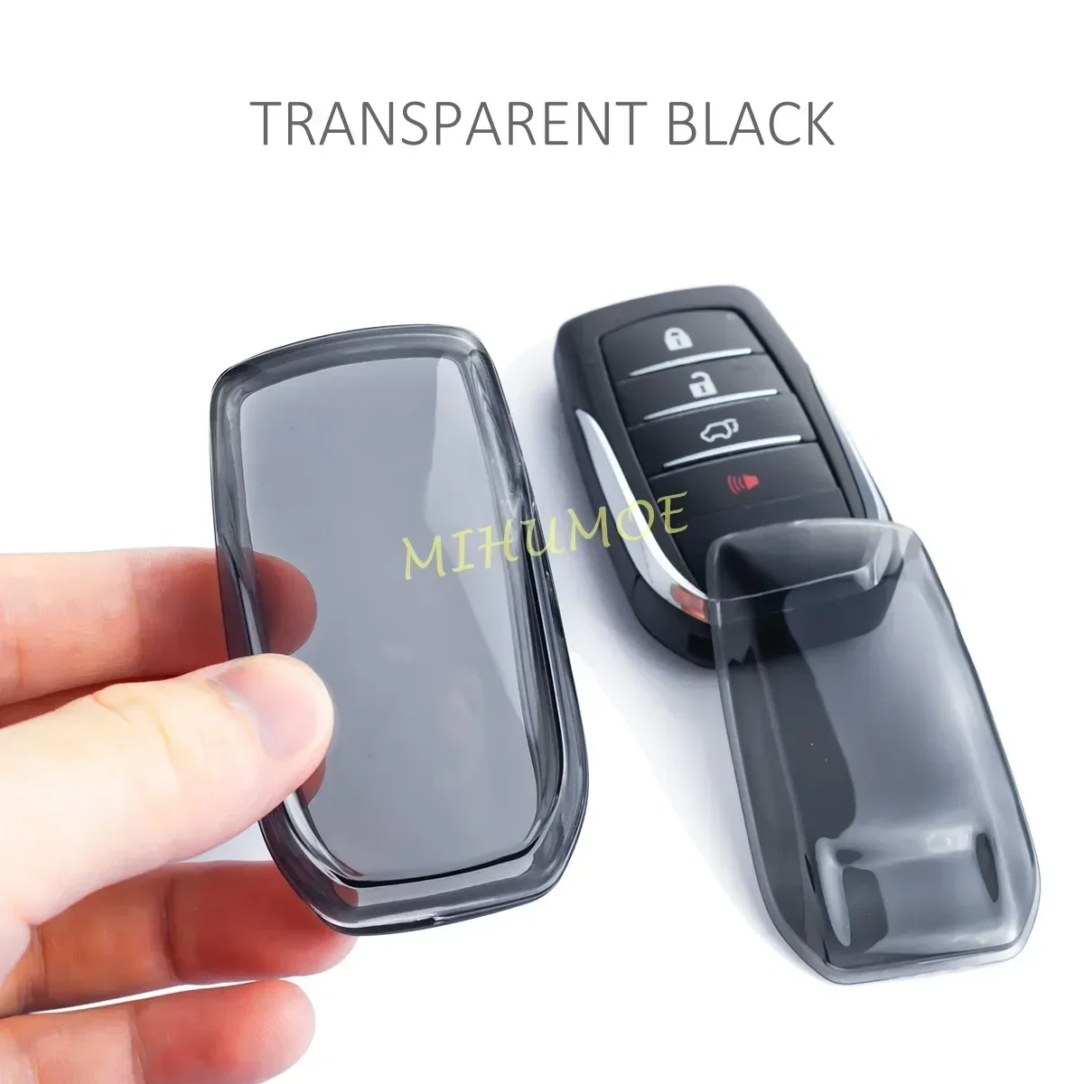 TECART Custodia intelligente per chiave auto, adatta per Toyota Avalon RAV4 Camry C-HR Corolla Yaris Prius Crown Land Cruiser Prado 150 Late Custodia Protettiva Portatile Cover Chiave B, argento e