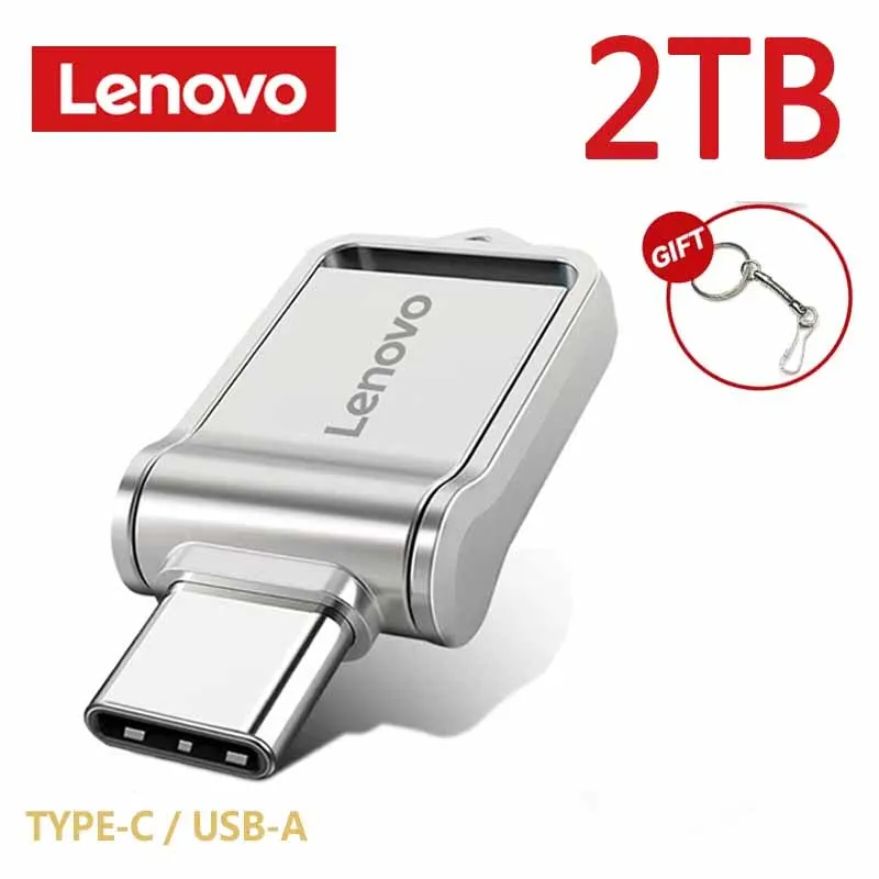 Lenovo Mini 2Tb Usb3.0 Pen Drive Memory Chiavette Usb 512Gb 128Gb Metallo Type-C Otg Impermeabile Ad Alta Velocità 2Tb 1Tb Usb Memorias