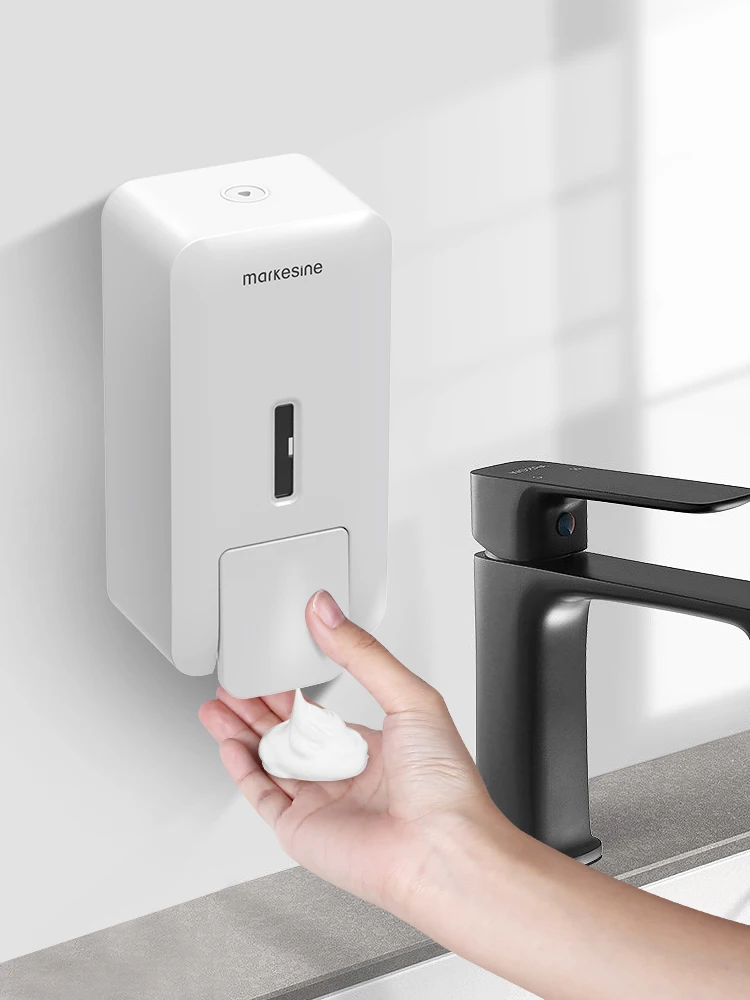 เครื่องจ่ายสบู่โฟมแบบติดผนัง 500 มล. ไม่ต้องเจาะ - เครื่องจ่ายสบู่ล้างมือแบบใช้มือสำหรับใช้ในเชิงพาณิชย์และในครัวเรือน สำหรับโรงแรมและบ้าน 1