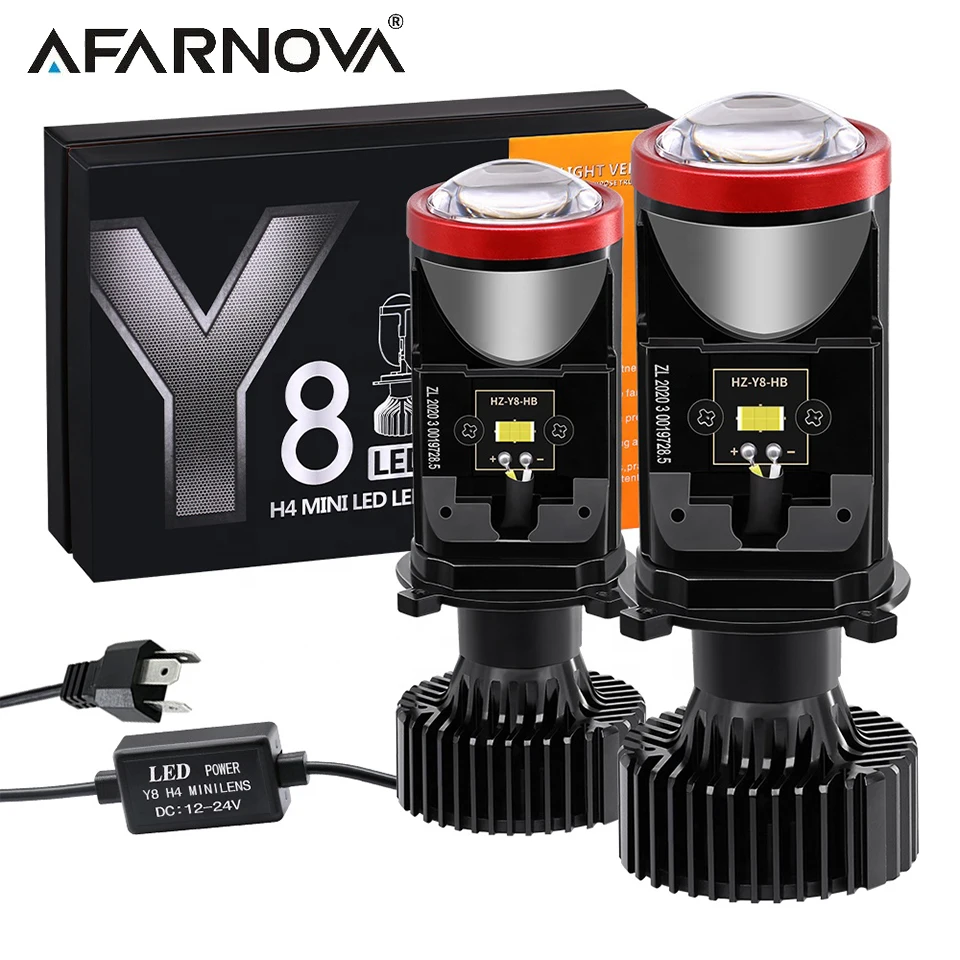 

2pcs 300W H4 LED Projector Mini Lens Auto H4 LED Headlight Bulbs Kit Conversion High Beam Low Beam Turbo Fan Car Light Lamp