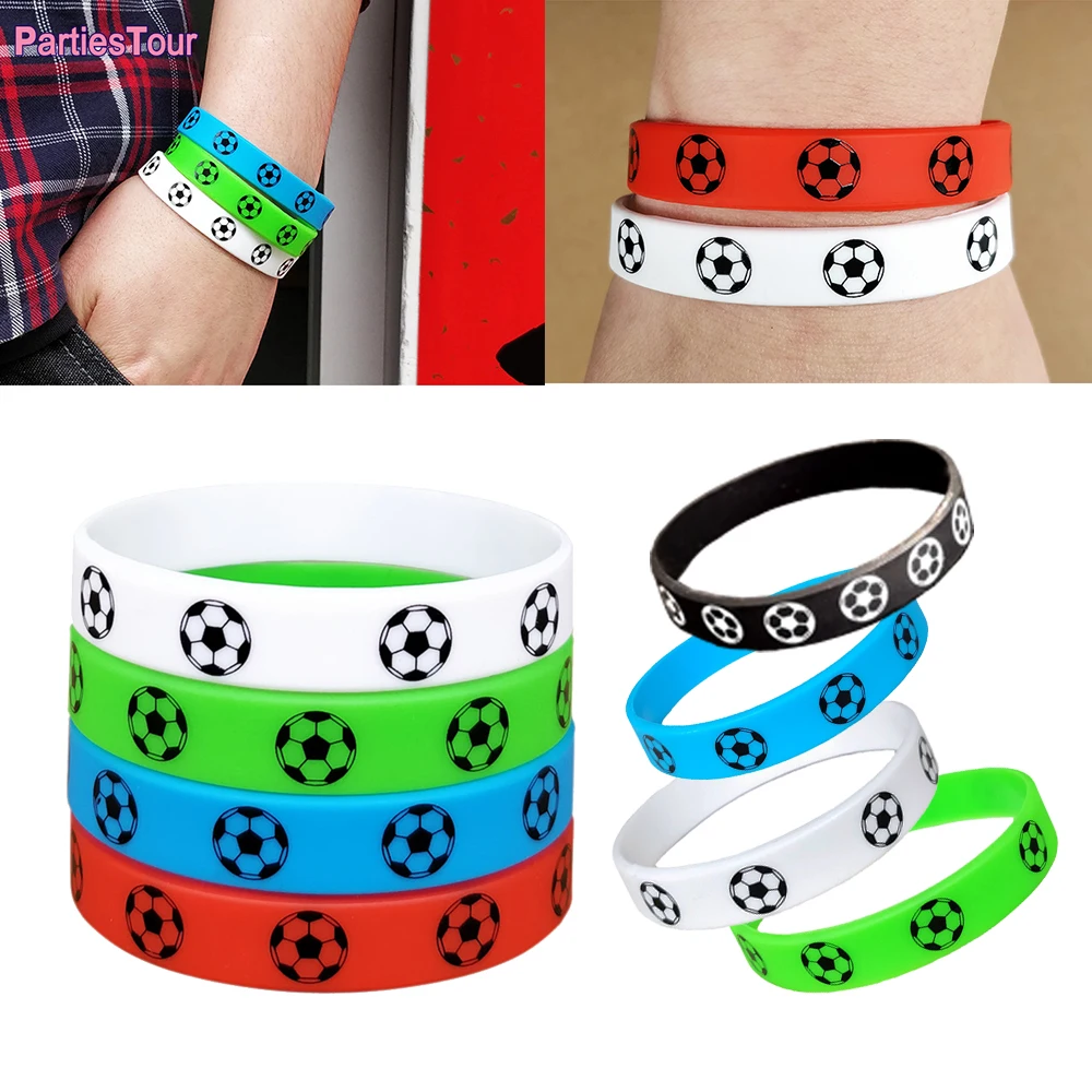football-themed Silicone Wristbands For Soccer Parties Events